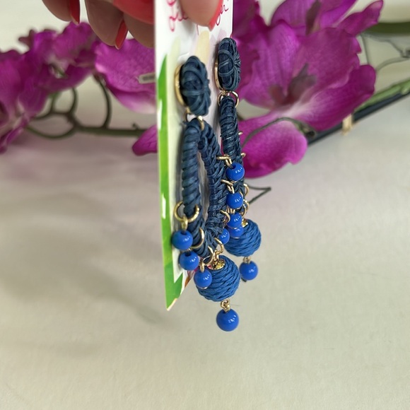 Lilly Pulitzer Raffia Earrings in Alba Blue - Picture 4 of 8